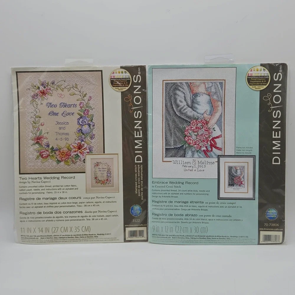 Dimensions Cross Stitch Kits Flowery Verse 3122 Two Hearts Embrace Wedding 73806